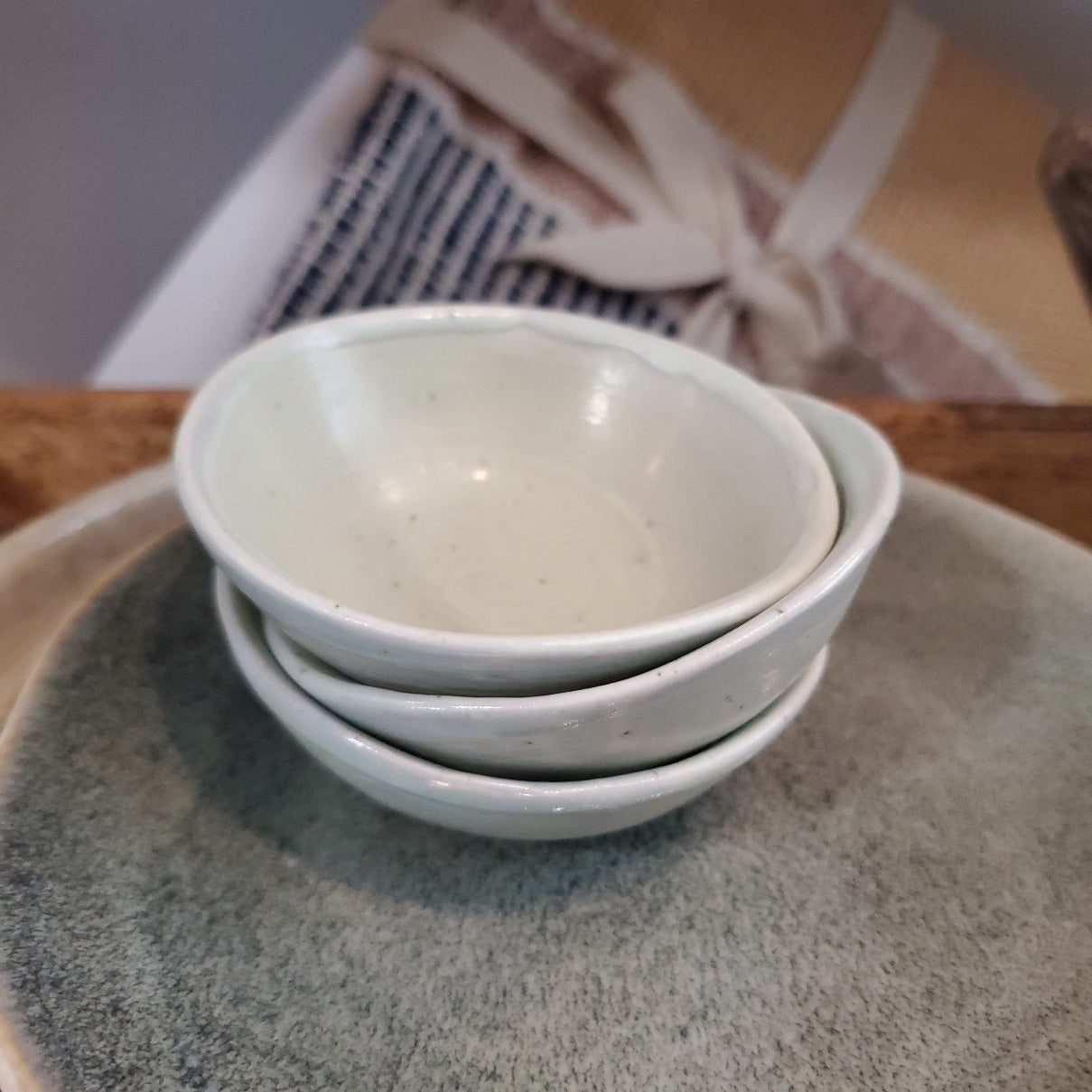 Glazed Pottery Tidbit Bowl