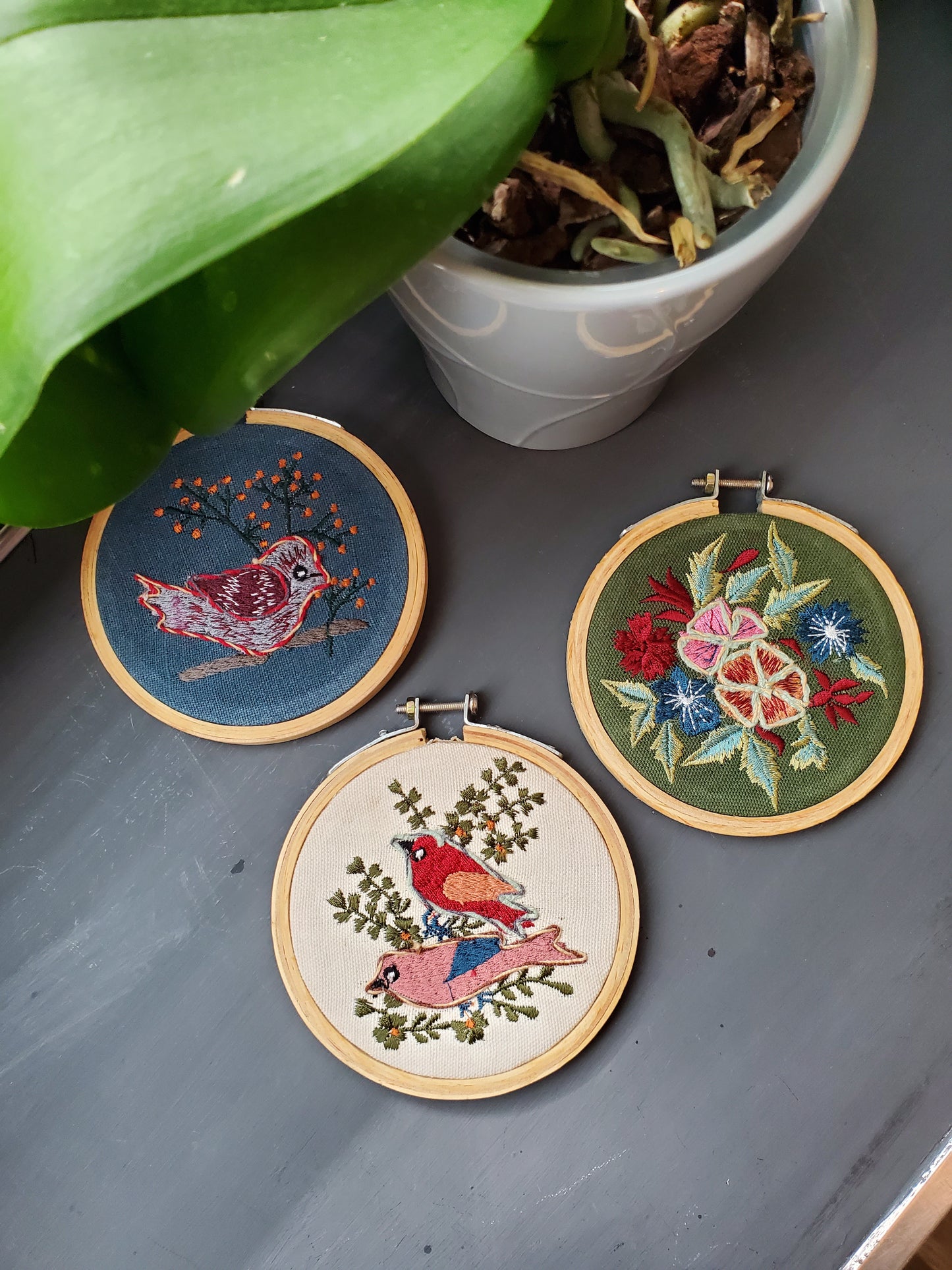Set of Embroidery Hoop Art