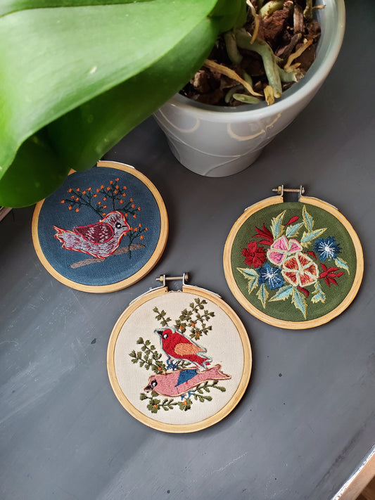 Set of Embroidery Hoop Art