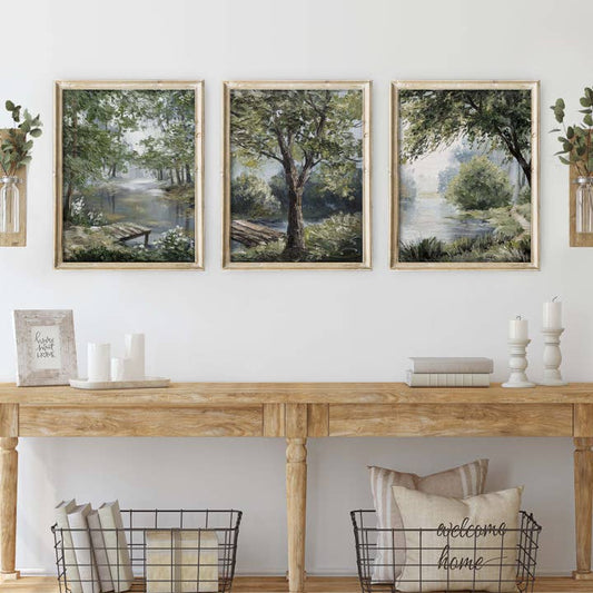 Set of Forest Pond Art Prints