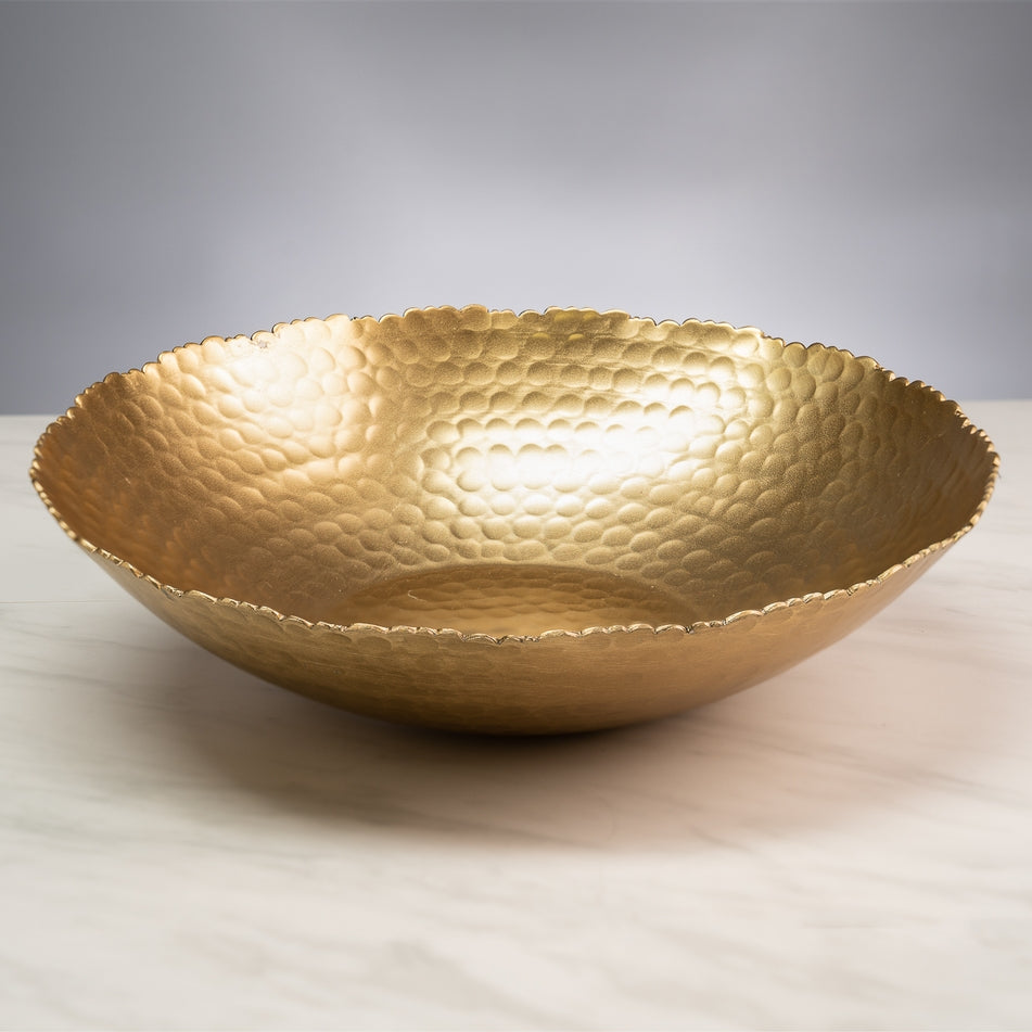 Gold Hammered Torn-Edge Bowl