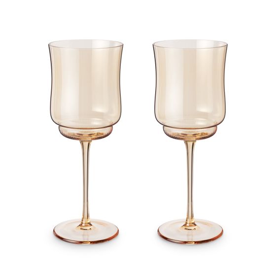 Amber Tulip Wine Glasses