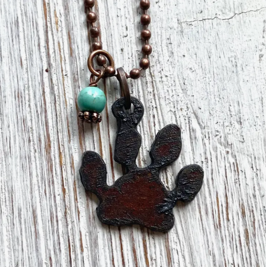 Rusty Paw Print Necklace