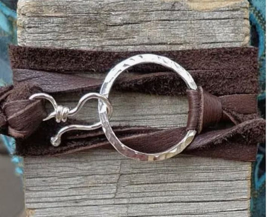 Leather Wrap Bracelets W/Sterling Silver