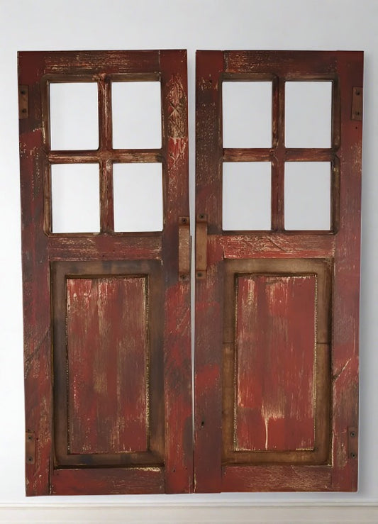 Set of Rustic Red Doors