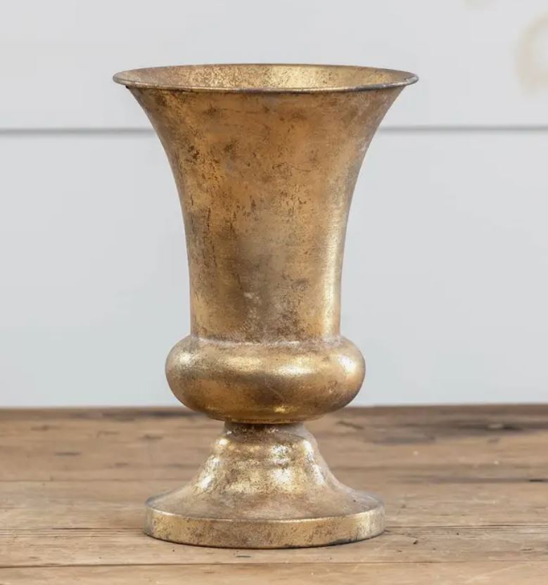 Tall Aged Gold Vase