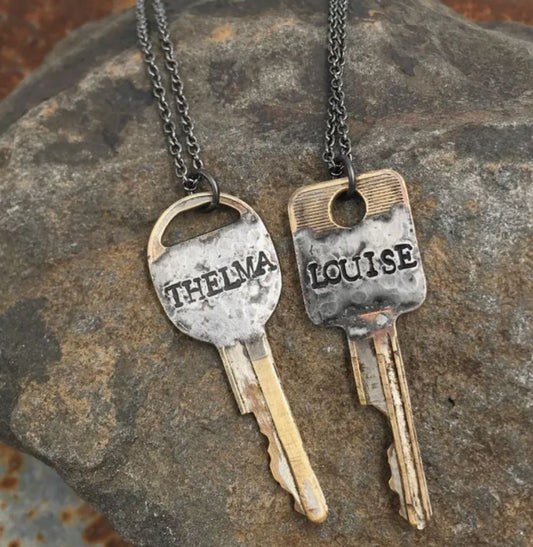 Recycled Key Thelma/Louise Pendants