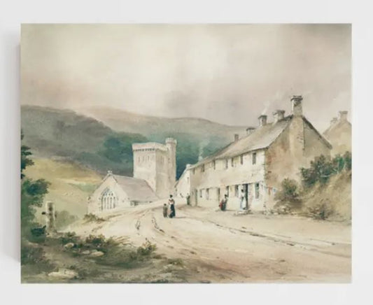 Countryside Town Vintage Print